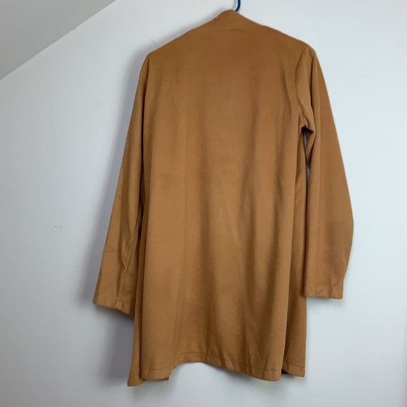 Gold beige open front cardigan spring jacket - Picture 3 of 8